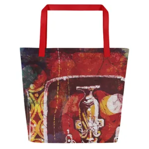 Batik Series Print - Large Tote Bag - Neigbours - Image 2