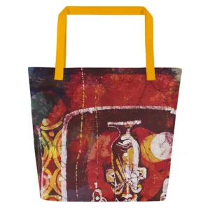 Batik Series Print - Large Tote Bag - Neigbours - Image 3
