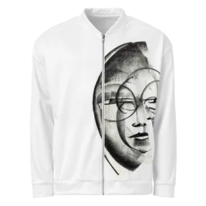 Charcoal Print - Unisex Bomber Jacket (Fragmented Reflections)