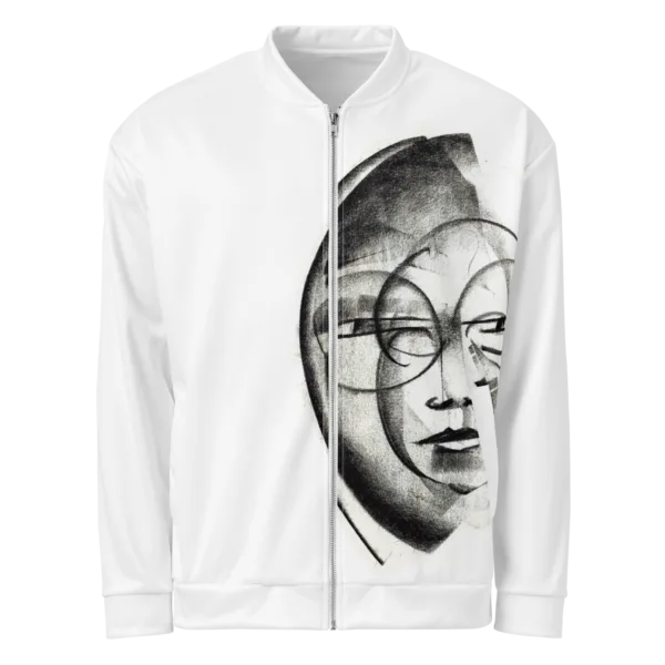 Charcoal Print - Unisex Bomber Jacket (Fragmented Reflections)