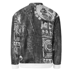 Monochromatic Batik Print – Unisex Bomber Jacket (Ikemefuna) - Image 2