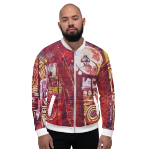 Batik Print - Unisex Bomber Jacket (Ikemefuna) - Image 3