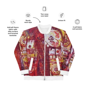 Batik Print - Unisex Bomber Jacket (Ikemefuna) - Image 5