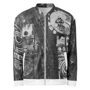 Monochromatic Batik Print – Unisex Bomber Jacket (Ikemefuna)