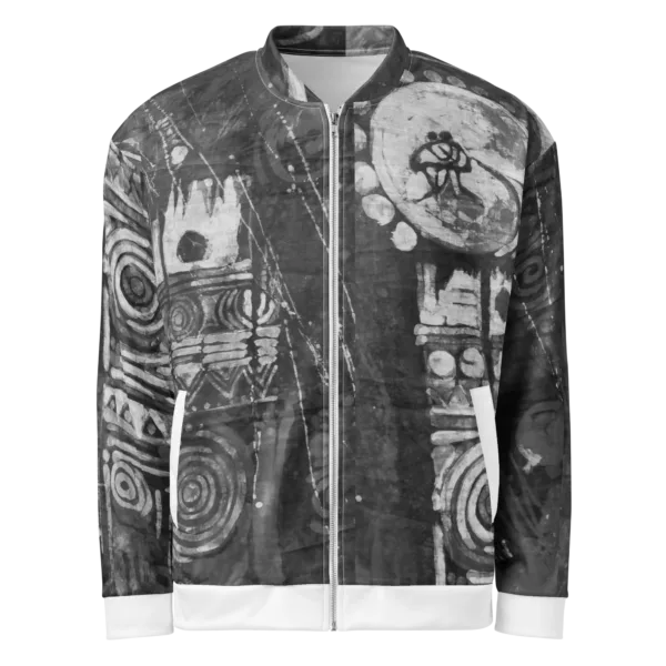 Monochromatic Batik Print – Unisex Bomber Jacket (Ikemefuna)