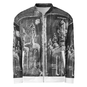 Monochromatic Batik Print - Unisex Bomber Jacket (Neigbours)