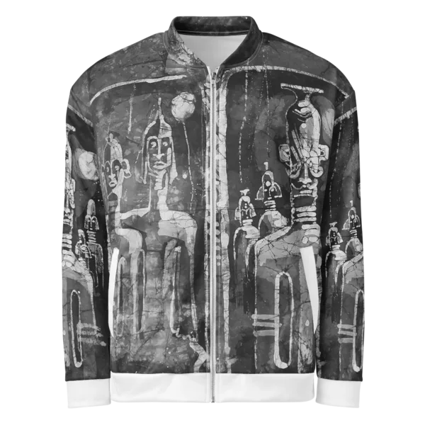 Monochromatic Batik Print - Unisex Bomber Jacket (Neigbours)